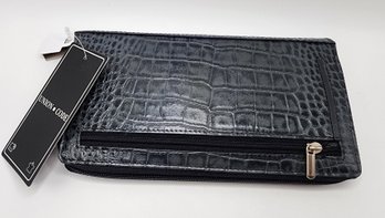 Dark Navy Leather RFID Women's Wallet