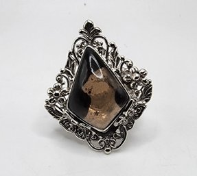 Bali, Brazilian Smoky Quartz Ring In Sterling