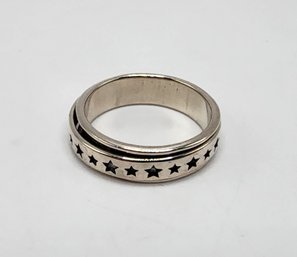 Size 6 Star Spinner Ring In Sterling