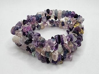 Multi-fluorite Chips Stretch Bracelet