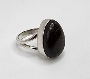 Australian Natural Boulder Opal Ring In Sterling