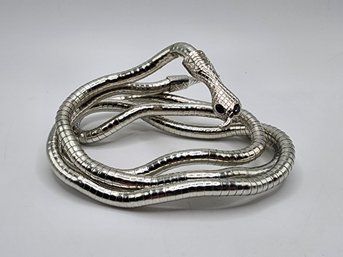 Bendy Multi-layer Metal Alloy Silver Snake Necklace Or Bracelet