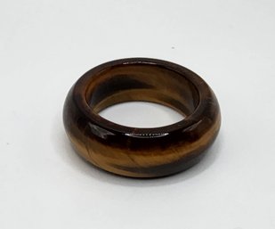 Yellow Tigers Eye Carved Band Ring