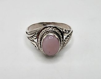 Bali, Peruvian Pink Opal Ring In Sterling