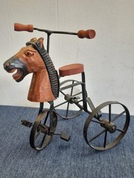 Vintage Toy Tricycle Reproduction With Horsehead