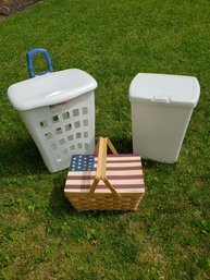 Laundry Baskets, Picnic Hamper And Wastebasket