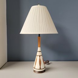 Original 60s Walnut Pottery Lamp