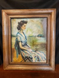 LISTED ARTIST Enoch Wood Perry ~ Original Antique Oil Painting Of Woman