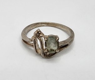 Vintage Blue Topaz Ring In Sterling Silver