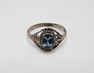 Vintage Blue Amethyst Ring In Sterling Silver