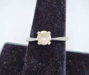 Vintage Sterling Ring With Large Precious Gem