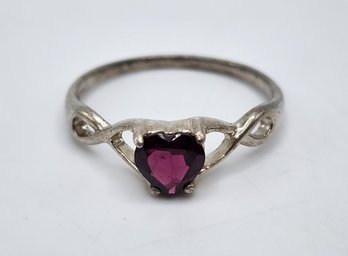 Red Tourmaline Ring In Sterling Silver