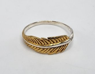 Cute Sterling Silver Feather Ring