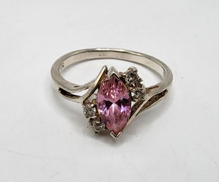 Beautiful Sterling Ring With Pink Stone
