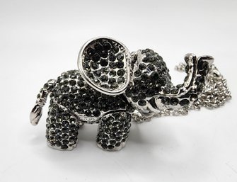 Austrian Crystal Jointed Elephant Pendant Necklace