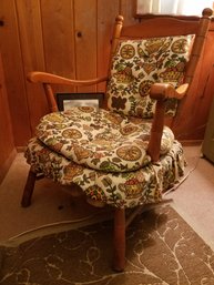 Vintage Solid Wood Chair With Cushions  24x32h