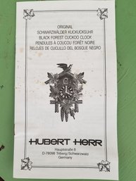 1 Of 2 - Beautiful Hebert Herr Hand Carved Cuckoo Clock - Brand New In Box