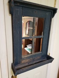 Wood Framed Window Box With Mirror 28x21