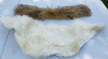 Genuine Fox Fur Collar (never Used) By Worth Paired With White Marabou Wrap