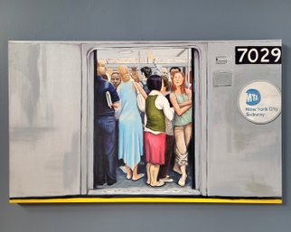 Huge Original NYC Subway Scene Painting On Canvas