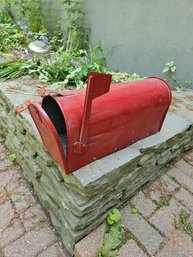Red Metal Painted Mail Box