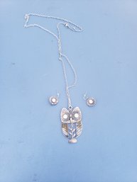 Owl Necklace & Earring Set