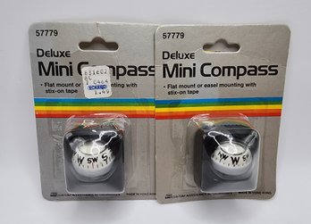 Let Of 2 New Old Stock Deluxe Mini Compasses