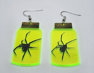 Spiders In Jar Novelty Earrings