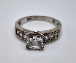 Vintage CZ Sterling Silver Ring
