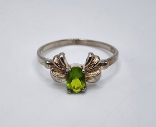 Beautiful Sterling Ring With Green Stone