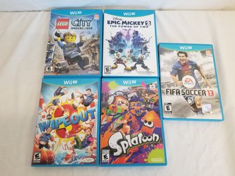 Wii U Video Game Lot - Fifa Soccer 13, Lego City Under Cover, Wipeout & More