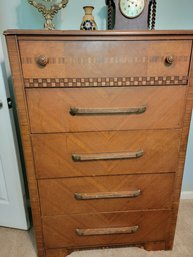 Art Deco Waterfall Highboy Dresser Multiply Verners (Birdseye, Oak, Maple, Fruitwoods)