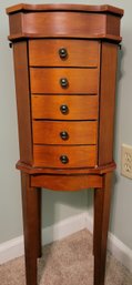 Tiger Wood Standing Jewelry Armoire