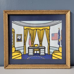 Original Roy Lichtenstein Framed 'oval Office' Serigraph