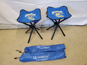 Quinnipac University Logo Foldable Spectator/Camping/fishing 11' Stools With Cases