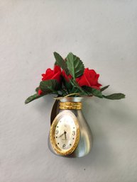 Miniature Rose Vase Clock