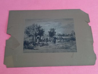 Man With Cattle Lithograph #2