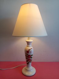 White Floral Table Lamp