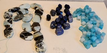Lot Of Semi Precious Gemstones Blue Tones Includes Sodalite, Amazonite And Possibly Acquamarine?