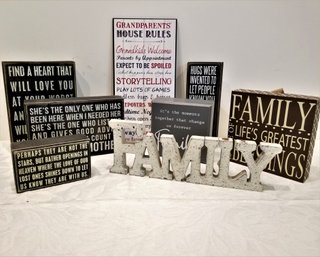 Set Of Eight Family/love Wooden Home Decor Signs By Primitives Kathy Phillips
