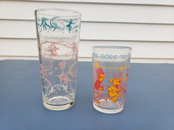 Pair Of Vintage Drink Glasses