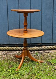 2 Tier Maple Table, 1 Leg Has Been Repaired