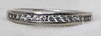 Vintage Sterling Silver Size 7 Anniversary Ring W/ CZs ~ 2.43 Grams