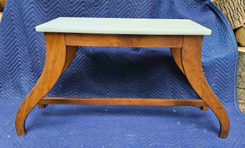 Vintage Wood Organ Style Bench W Painted Top