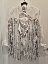 Women's Embellished Striped Blazer/tank  And White Button Down Shirt/tank Sizes XL - 3X