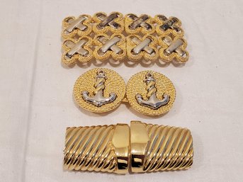 Trio Of Vintage 1990s New Old Stock Belt Buckles - Accessocraft, Paquette & Gay Boyer