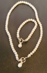Matching Pearl Necklace And Earrings