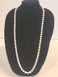 Beautiful Understated Elegance In This Graduated Freshwater Pearl Necklace With Sterling Clasp