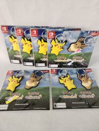 6 Brand New Packages Of Pokmon Keychains