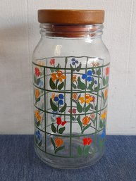 Floral Glass Jar